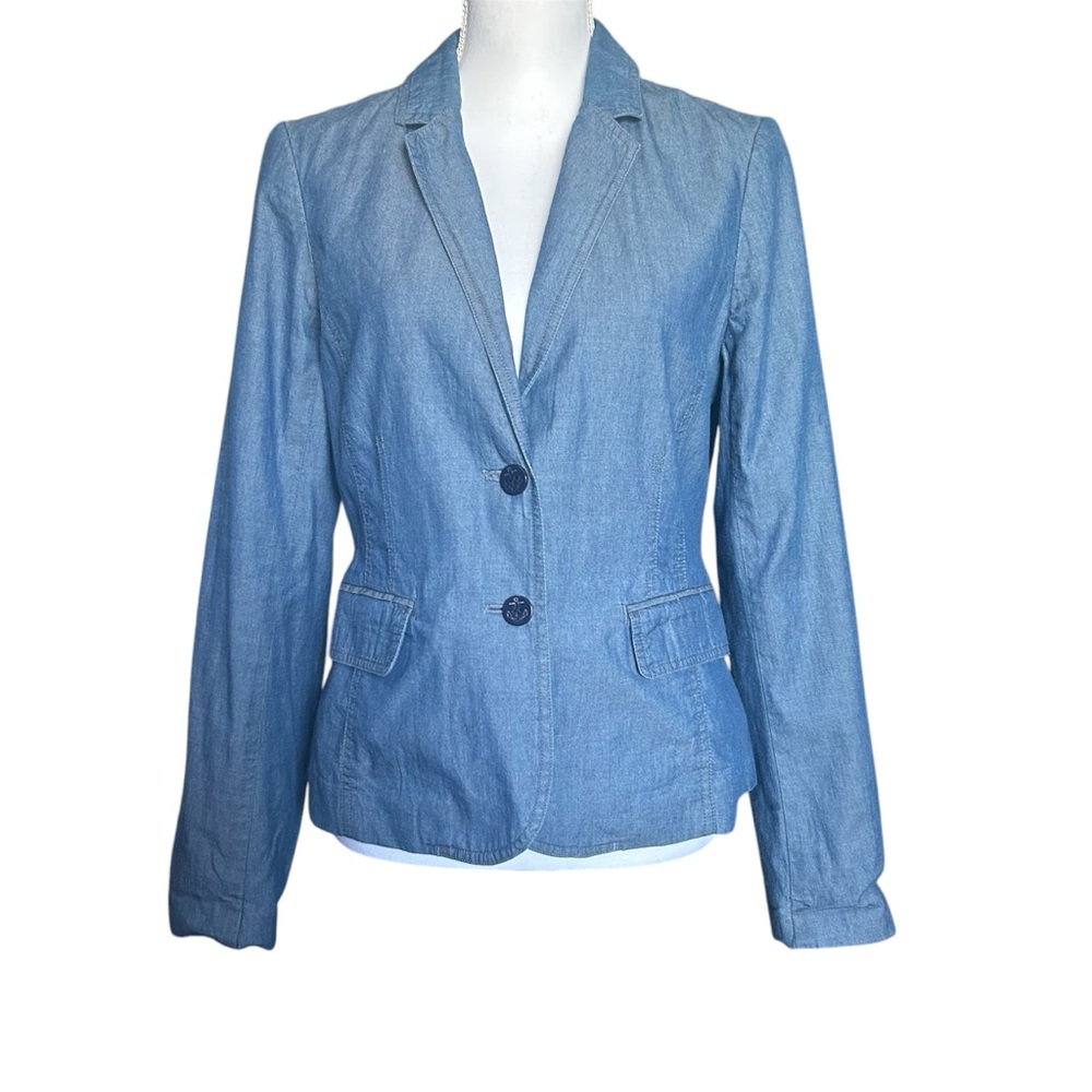 NWT Dalia Collection Blue Blazer Structured Denim
